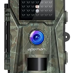 APEMAN Trail Camera 16MP 1080P No-Glow Infrared Night Vision Hunting Camera for Wildlife Monitoring, Garden, Home Security Surveillance