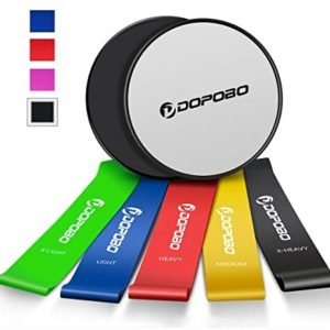 Dopobo 5 Resistance Bands and Double-Sided Gliding Discs for Intense, Low-Impact Exercises