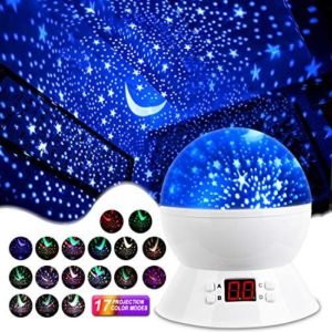 MOKOQI Star Projector Night Lights for Kids with Timer, Gifts for 1-14 Year Old Girl and Boy, Room Lights for Kids Glow in The Dark Stars and Moon can Make Child Sleep Peacefully and Best Gift-White