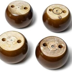 4PCS Wood Round Solid Furniture Legs Walnut Bun Feet 2inch Tall Replacement for Sofa Couch Chair Ottoman Loveseat Coffee Table Cabinet Furniture Wood Legs