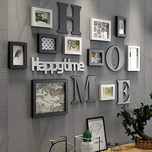 Photo Picture Frame Set Luxury Wall Decor Combination DIY Wall Art Large Home Decor Personality Photo Frame Wall Mounting for Family Living Room, Bedroom (Ship from US) (A, Multicolor)