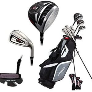 PreciseGolf Co. 14 Piece Men's All Graphite Complete Golf Clubs Package Set Titanium Driver, Fairway, Hybrid, S.S. 5-PW Irons, Putter, Stand Bag - Choose Right or Left Hand!