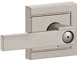Schlage F40 NBK 619 ULD Northbrook Lever with Upland Trim Bed and Bath Lock, Satin Nickel