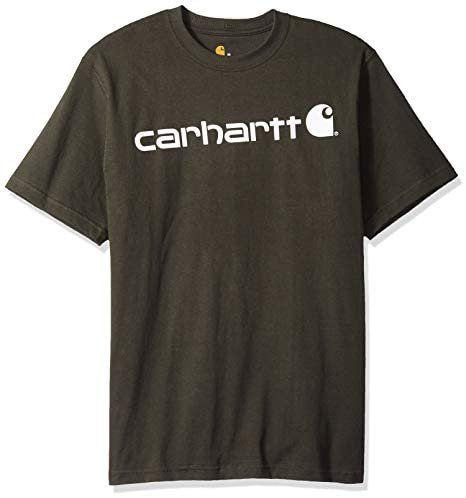 Carhartt Men's Signature Logo Short-Sleeve Midweight Jersey T-Shirt ...